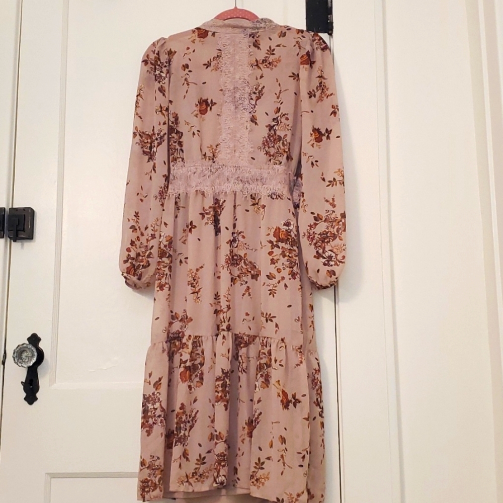 Womens Long Floral Dress Med